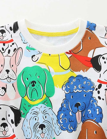 Multi Doggy Printed Sweatshirt - Mini Taylor